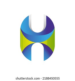 colorful alphabet design vector file - H