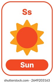 Cartão colorido alfabeto com ilustração bonito. Perfeito para fonia, pré-escola, jardim de infância, aulas escolares, educação ESL, planilhas, cartazes e aplicativos de aprendizagem.