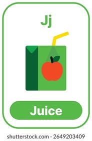 Cartão colorido alfabeto com ilustração bonito. Perfeito para fonia, pré-escola, jardim de infância, aulas escolares, educação ESL, planilhas, cartazes e aplicativos de aprendizagem.