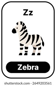 Cartão colorido alfabeto com ilustração bonito. Perfeito para fonia, pré-escola, jardim de infância, aulas escolares, educação ESL, planilhas, cartazes e aplicativos de aprendizagem.