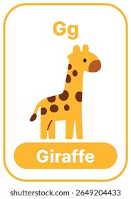 Cartão colorido alfabeto com ilustração bonito. Perfeito para fonia, pré-escola, jardim de infância, aulas escolares, educação ESL, planilhas, cartazes e aplicativos de aprendizagem.