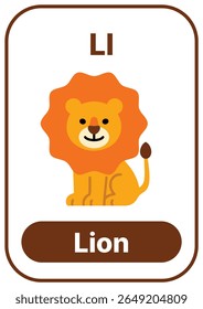 Colorful alphabet flashcard with cute illustration. Perfect for phonics, preschool, kindergarten, school lessons, ESL education, worksheets, posters, and learning apps.
