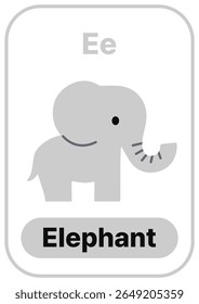 Cartão colorido alfabeto com ilustração bonito. Perfeito para fonia, pré-escola, jardim de infância, aulas escolares, educação ESL, planilhas, cartazes e aplicativos de aprendizagem.