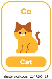Cartão colorido alfabeto com ilustração bonito. Perfeito para fonia, pré-escola, jardim de infância, aulas escolares, educação ESL, planilhas, cartazes e aplicativos de aprendizagem.
