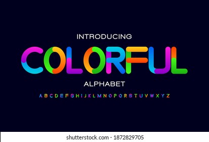Colorful alphabet fonts. Typography for a happy theme, poster, banner, etc. Vector element or template A to Z - Shutterstock ID 1872829705