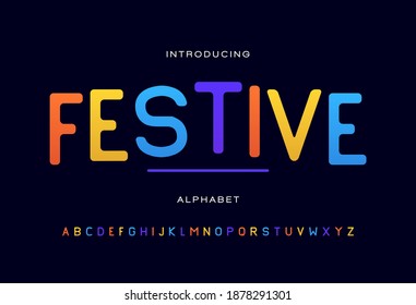 Colorful alphabet fonts. Typography for a holiday theme, poster, banner, etc. Vector element or template A to Z