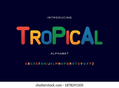 Colorful alphabet fonts. Typography for a holiday theme, poster, banner, etc. Vector element or template A to Z