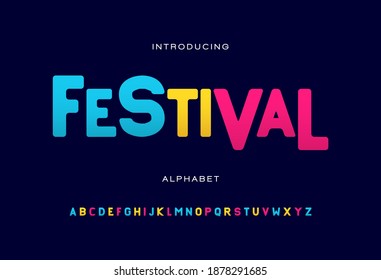 Colorful alphabet fonts. Typography for a holiday theme, poster, banner, etc. Vector element or template A to Z