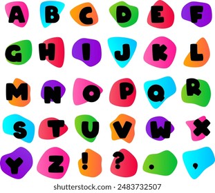 Colorful Alphabet Illustration Colorful Abstract Shapes Pattern