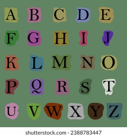 Colorful alphabet for kids and adults. Vector design