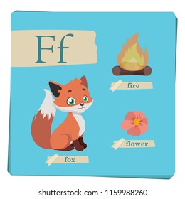 Colorful alphabet for kids - Letter F