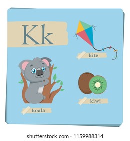 Colorful alphabet for kids - Letter K