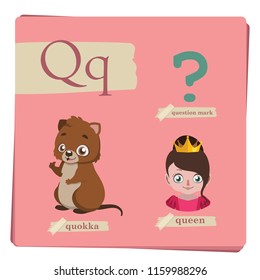 Colorful alphabet for kids - Letter Q