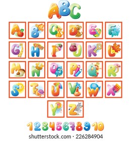 Colorful Alphabet for kids with pictures
