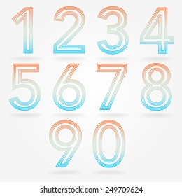 Colorful alphabet, letter number, Vector illustration.
