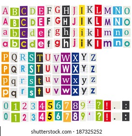 Colorful Alphabet Letters Cut Out Books Stock Vector (Royalty Free ...