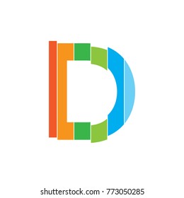 Colorful Alphabet Logo Design Vector, Modern Illustration with Slice effect
