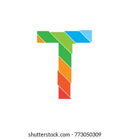 Colorful Alphabet Logo Design Vector, Modern Illustration with Slice effect