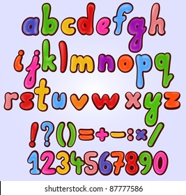 Colorful Alphabet WIth Numbers