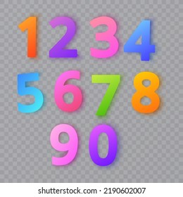 Colorful Alphabet numbers. Vector illustration.