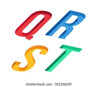 Colorful Alphabet On White Background : Vector Illustration