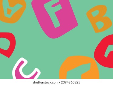 Colorful alphabet patter background. Vector illustration. Abstract background. - Shutterstock ID 2394865825