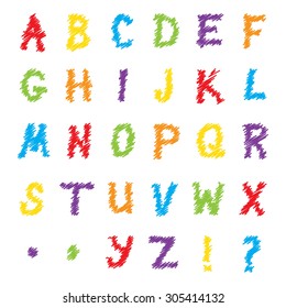 Colorful Alphabet Strokes marker