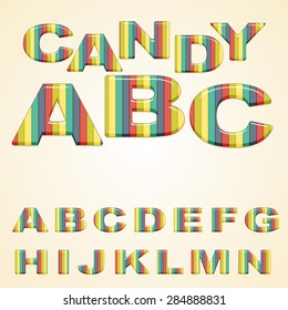 colorful Alphabet stylized candy