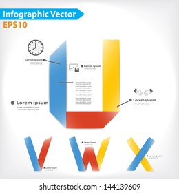 Colorful alphabet vector design for workflow layout, diagram, number options, web design, infographics.