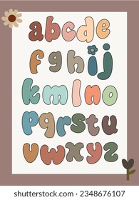Colorful alphabet vector, suitable for decorating children's room walls, children's book sheets and so on.