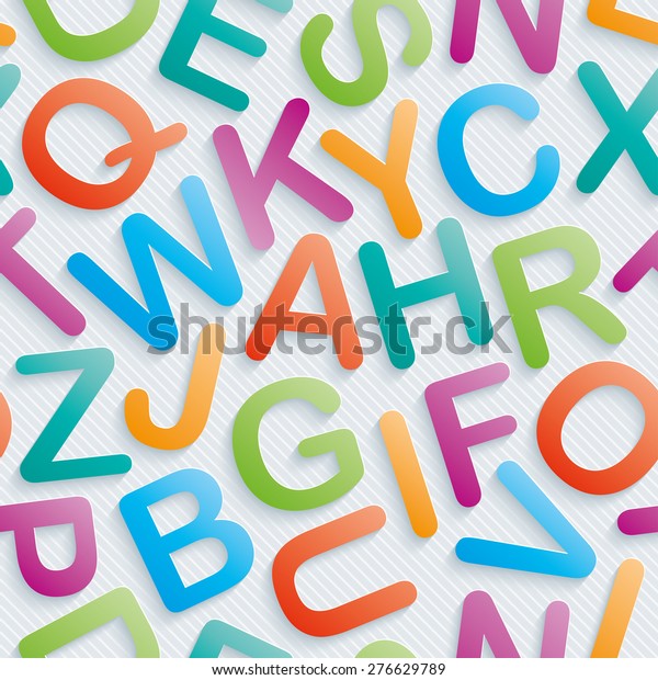 Colorful Alphabet Wallpaper Seamless Background 3d Stock Vector