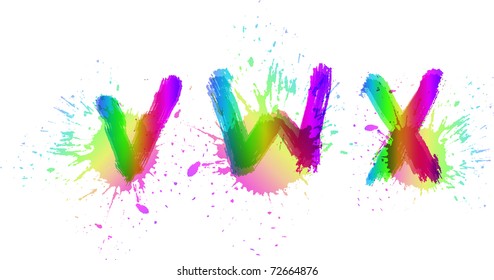 Colorful alphabet. Watercolor