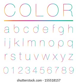 Colorful alphabet(lowercase) , Vector illustration.