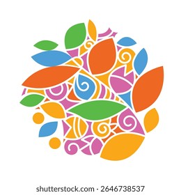 Colorful alpona design vector, Mandala Design vector