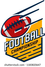Colorful american football championship logo
