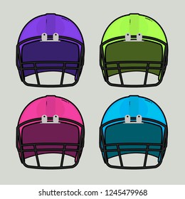 Colorful american football helmet icon