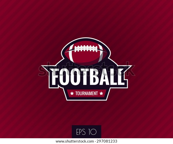 colorful american football logo label.\
Vector illustration.