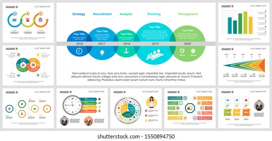 Colorful analysis or banking concept infographic charts set. Business design elements for presentation slide templates. Can be used for annual report, advertising, flyer layout and banner design.