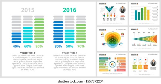 Colorful analysis or banking concept infographic charts set. Business design elements for presentation slide templates. Can be used for annual report, advertising, flyer layout and banner design.