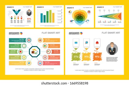 Colorful analysis or banking concept infographic charts set. Business design elements for presentation slide templates. Can be used for annual report, advertising, flyer layout and banner design.