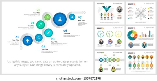 Colorful analysis charts set for presentation slide templates. Business design elements. Management concept can be used for annual report, advertising, flyer layout and banner design.