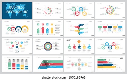 Colorful analysis or finance concept infographic charts set. Business design elements for presentation slide templates. For corporate report, advertising, leaflet layout and poster design.