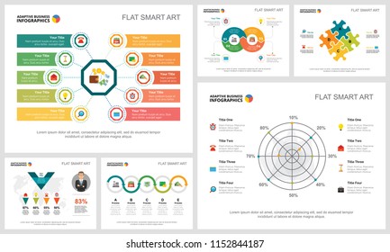 Conjunto de gráficos de infografía de concepto de análisis o consultoría coloridos. Elementos de diseño de negocio para Plantillas de diapositivas de presentación. Se puede utilizar para informes financieros, diseño de flujo de trabajo y diseño de folletos.
