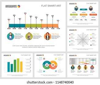 Colorful analytics or planning concept infographic charts set. Business design elements for presentation slide templates. For corporate report, advertising, leaflet layout and poster design.