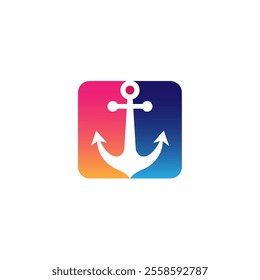 Colorful anchor logo. Creative logo design. 