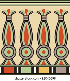 Colorful ancient Egyptian seamless pattern, vector illustration