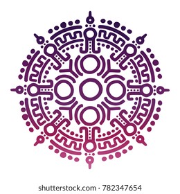 Colorful ancient mexican mythology symbol isolated on white background. Vector illustration