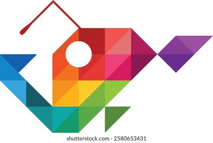 Colorful angler fish modern logo