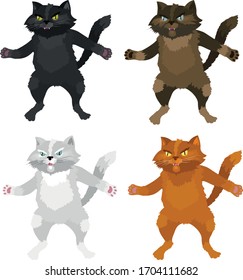 colorful angry cats very evil 