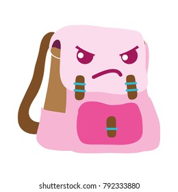 colorful angry and cute bag object kawaii